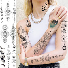 JOEHAPY large geometric planets tattoos offer bold designs for costumes.
