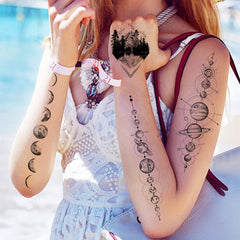 JOEHAPY stars moon sun tattoos highlight celestial accents, ideal for summer looks.