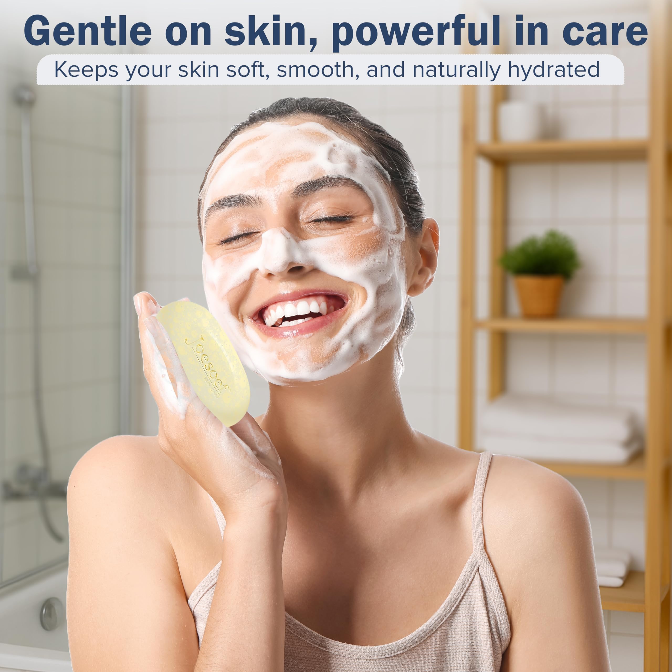 JOESOEF SULFUR SOAP massage scene illustrating gentle cleansing for oily skin