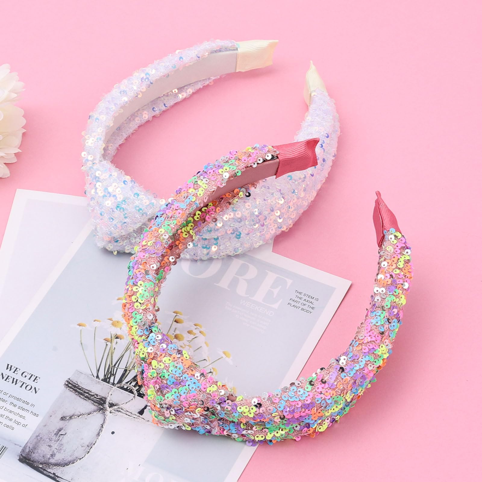 JOEYTECH Glitter Velvet Wide Headband highlights bold velvet sparkle with soft touch.