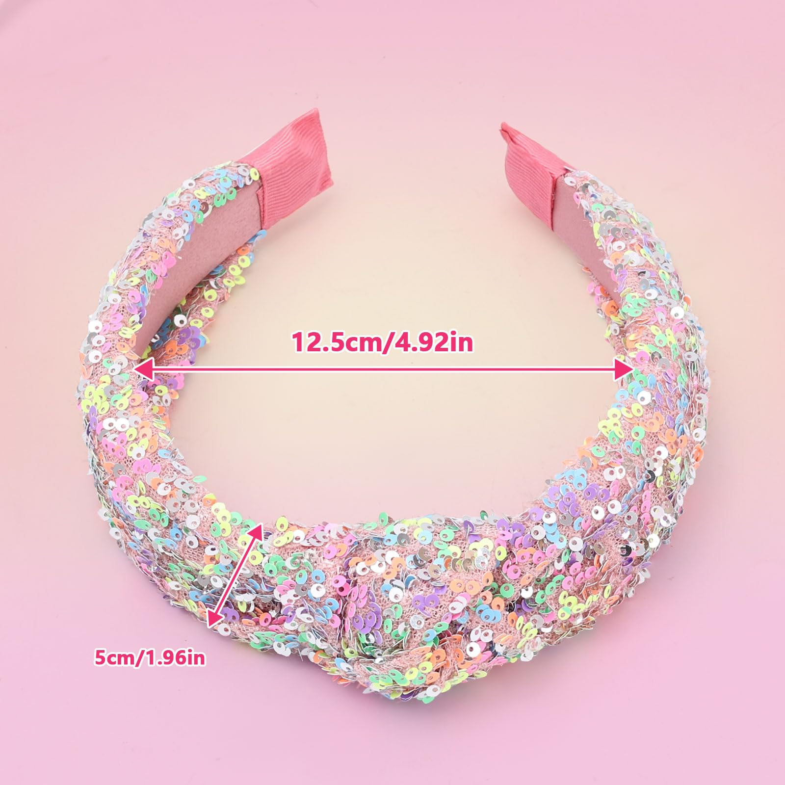 JOEYTECH Sequin Knot Headband Iridescent offers party-ready shine.