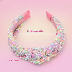 JOEYTECH Sequin Knot Headband Iridescent offers party-ready shine.