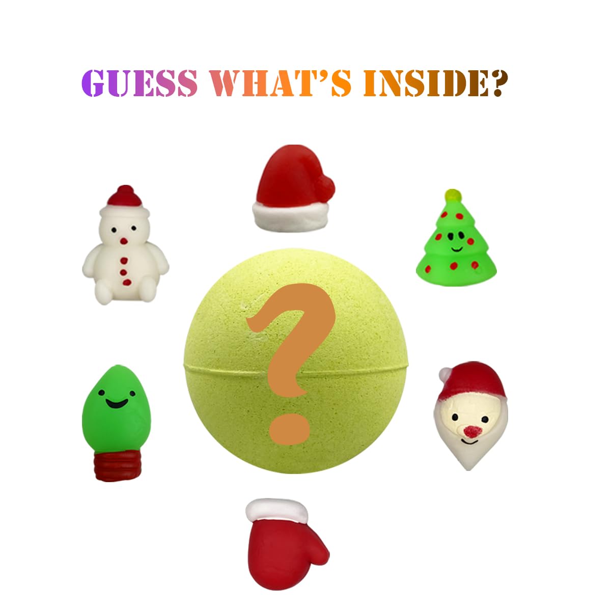 Jofan Christmas bath bombs reveal a squishy toy inside each ball