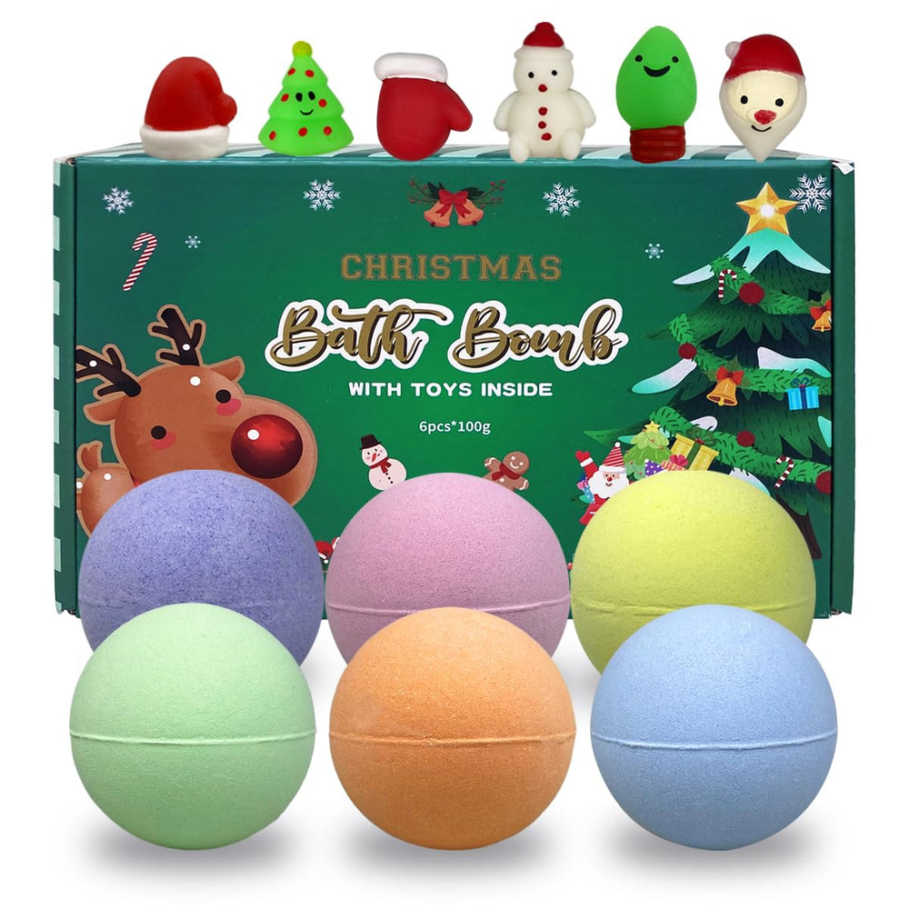 Jofan Christmas bath bombs six-pack, ideal for gifting and festive bath time