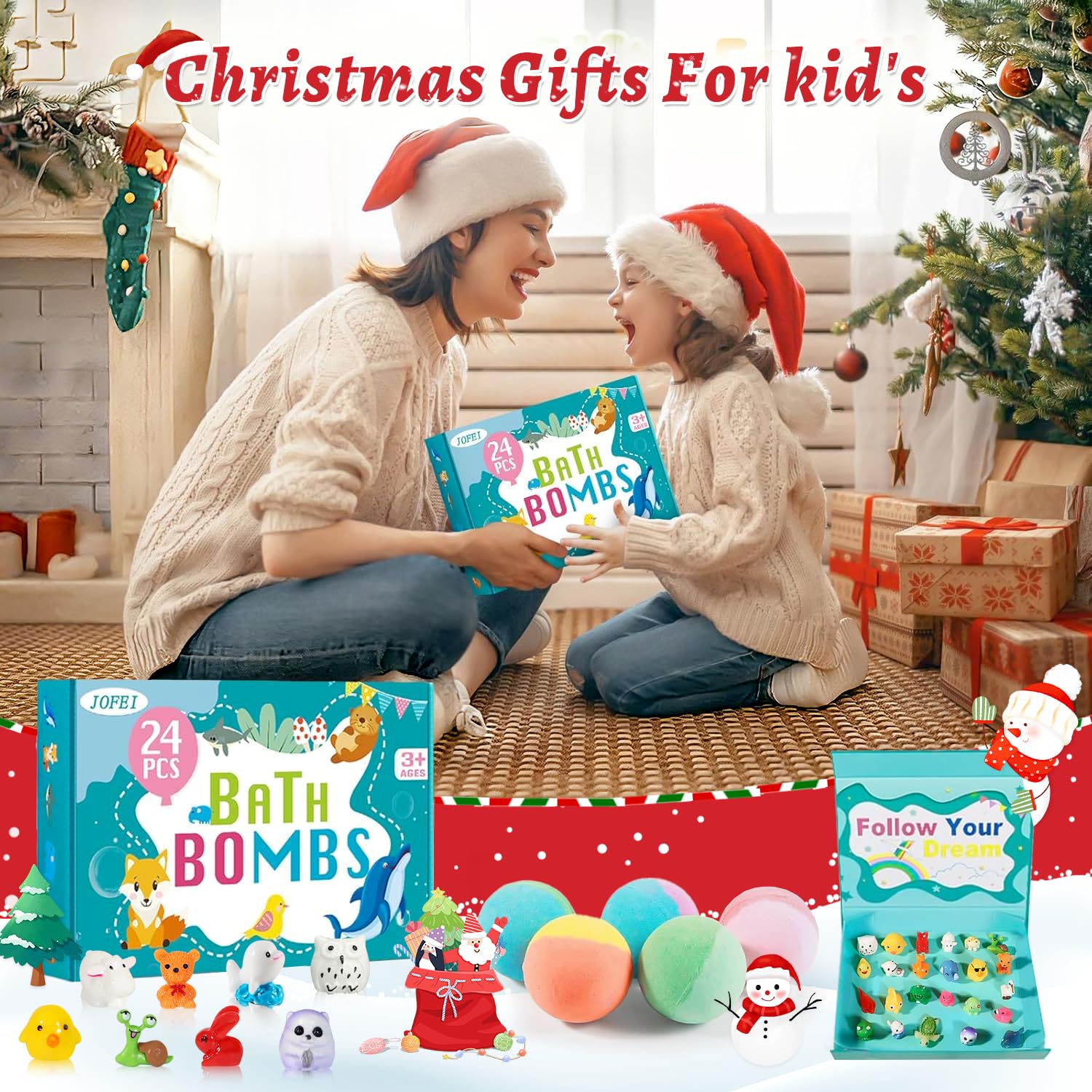 Exquisitely packaged JOFEI gift box for kid bath bombs