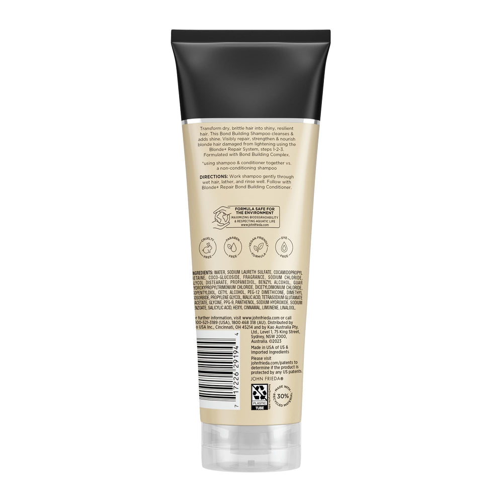Blonde hair after washing with John Frieda Blonde+ Repair for shine