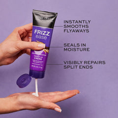 John Frieda Frizz Ease Touch-Up Creme near hair showing split-end camouflage
