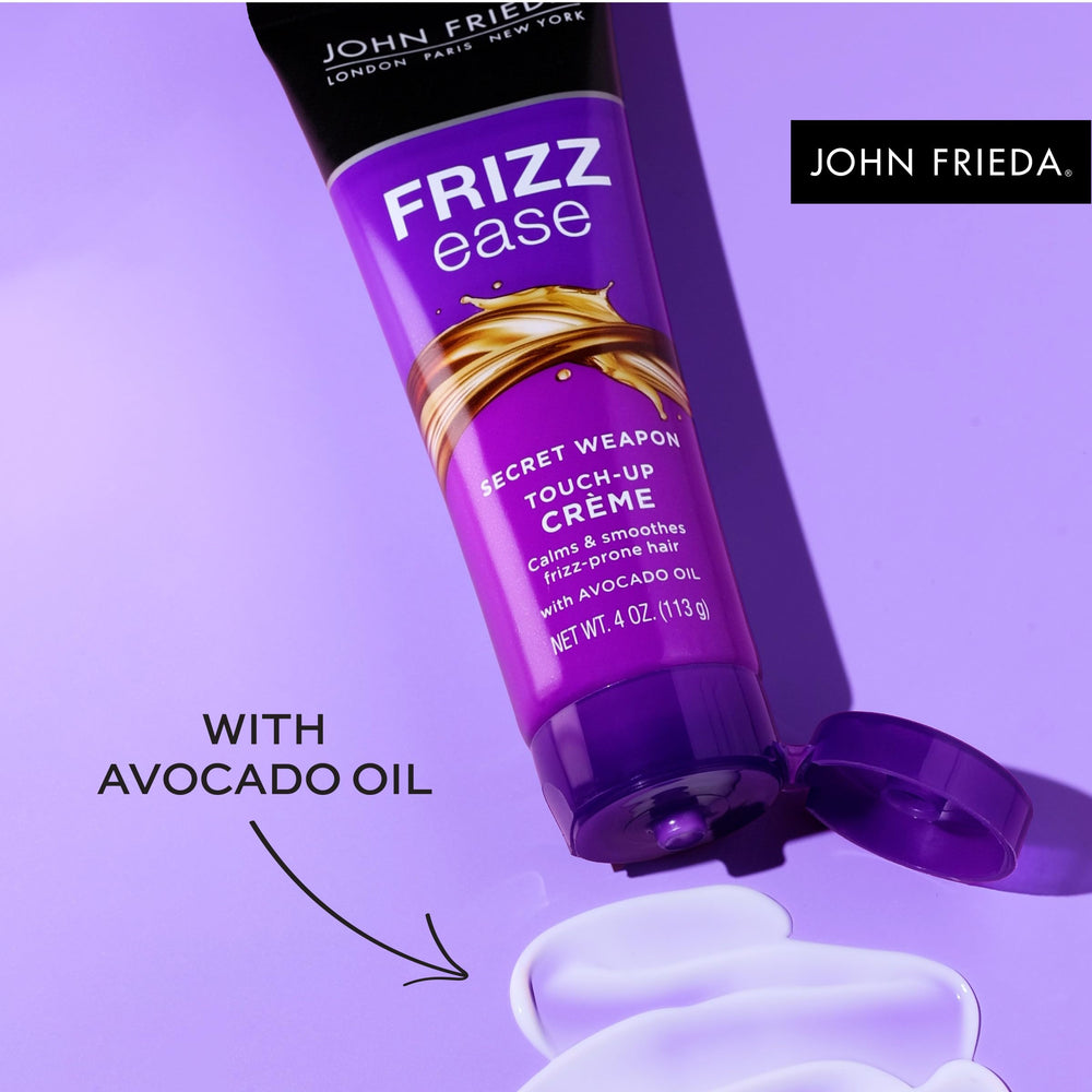 John Frieda Touch-Up Creme on hair for a sleek glossy finish
