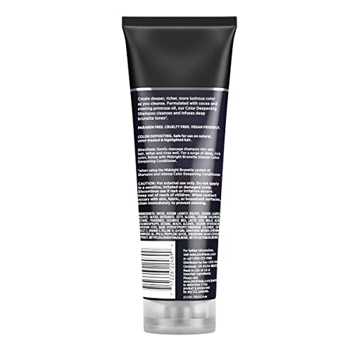 John Frieda Midnight Brunette packaging signals trusted salon-inspired color deepening.
