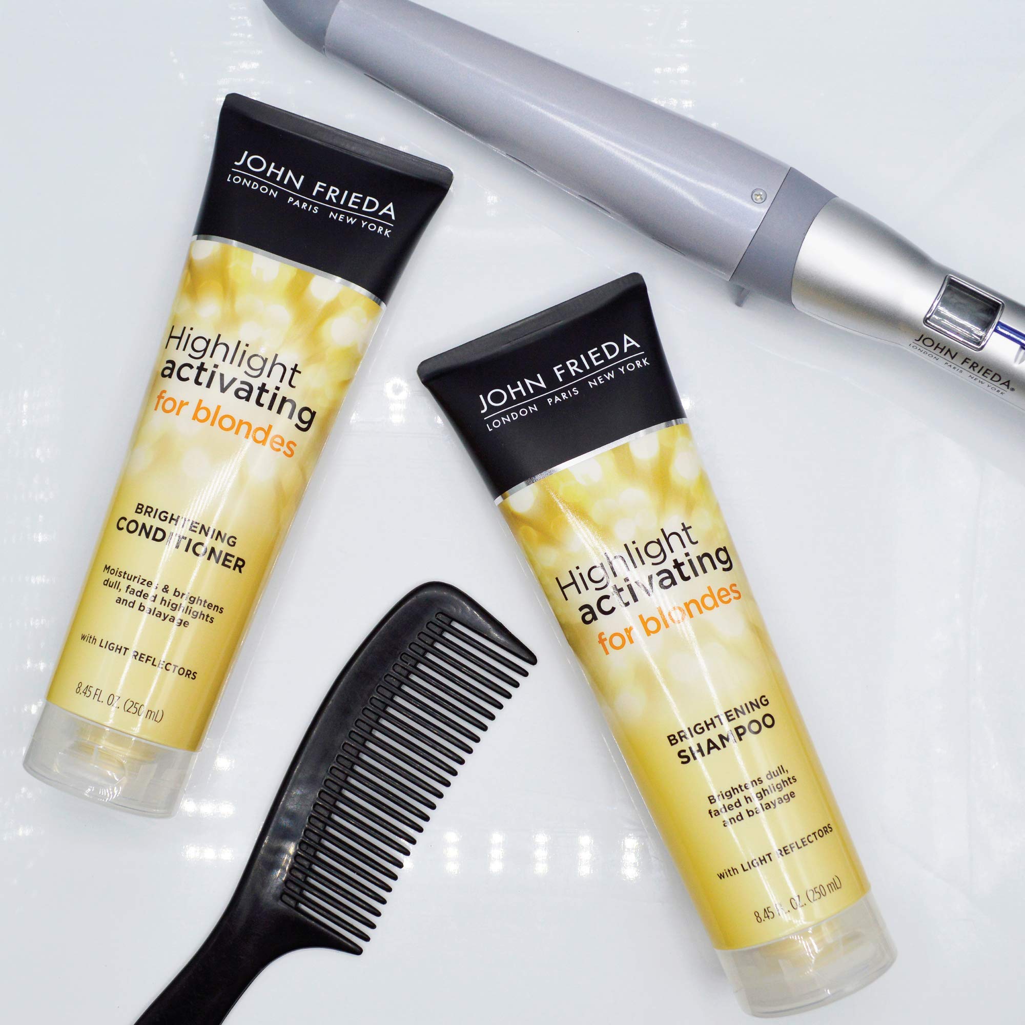 John Frieda avocado-oil conditioner close-up emphasizing moisture