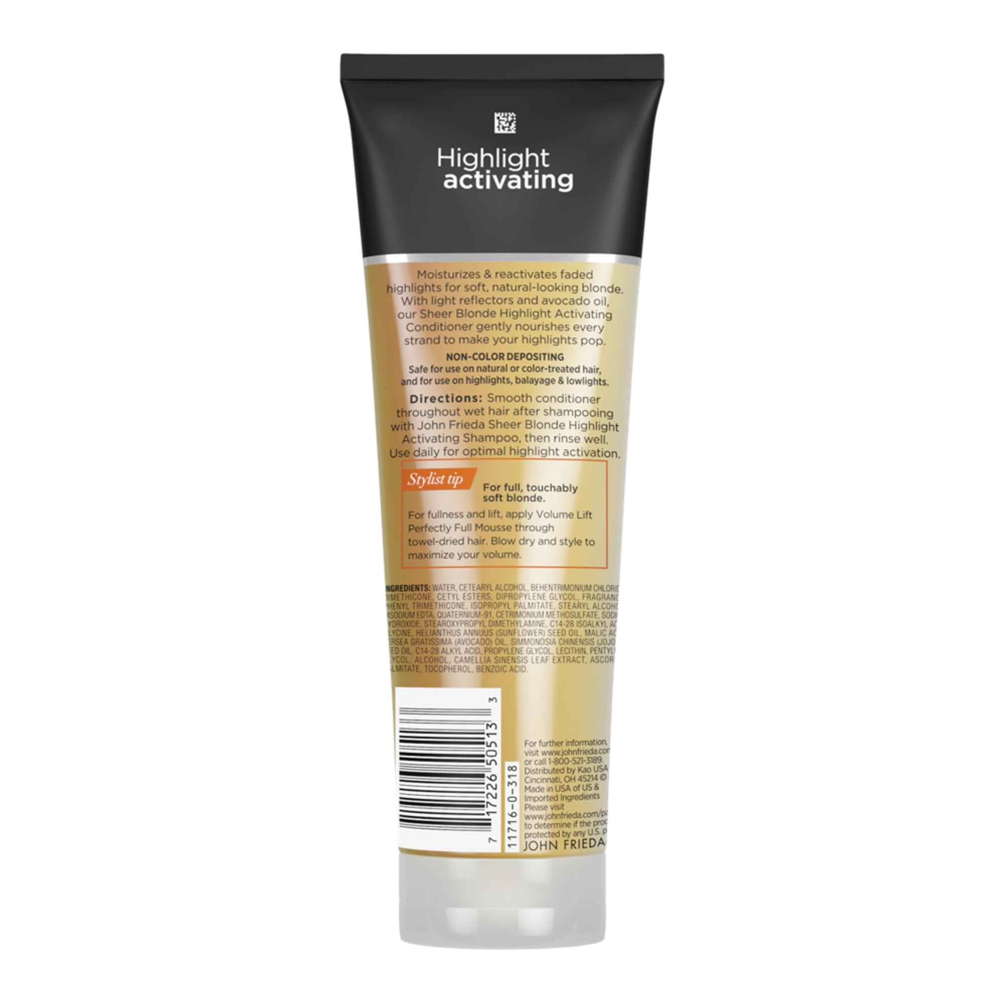 John Frieda conditioner bottle with pump showing easy daily use