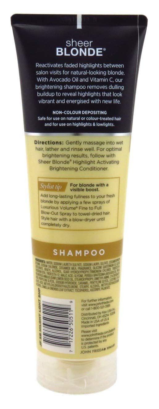John Frieda Sheer Blonde Shampoo light-blonde glow highlights brighter tones after use
