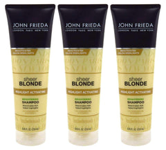 John Frieda Sheer Blonde Shampoo pack-3-bottles enhances shine for lighter blondes