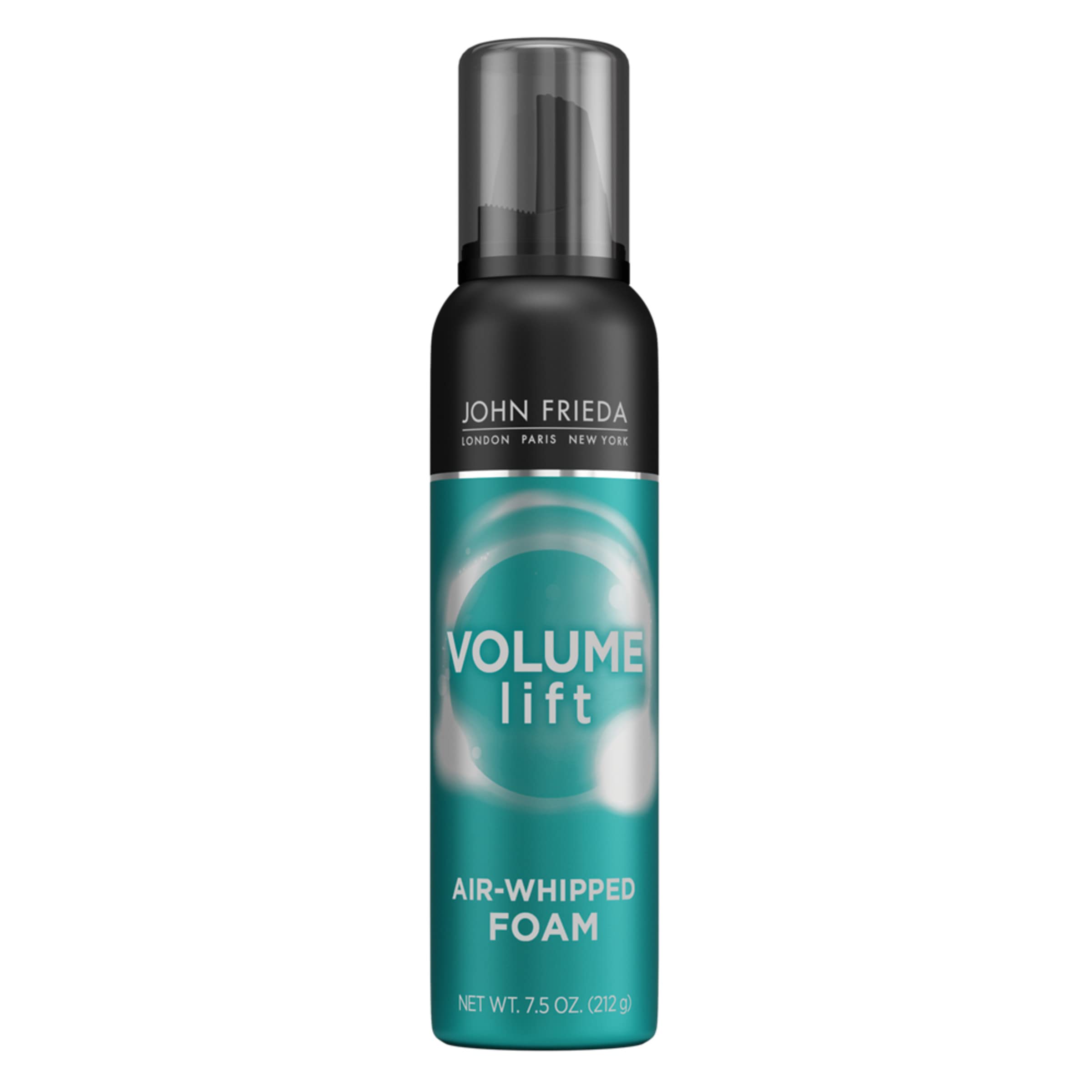 John Frieda Volume Lift Air Whipped Foam bottle delivering lightweight lift for fine hair.
