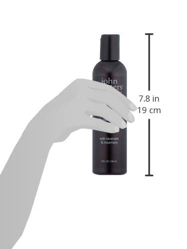John Masters Organics Daily Nourishing Shampoo lifestyle shot with glass and towels hints versatile hair care