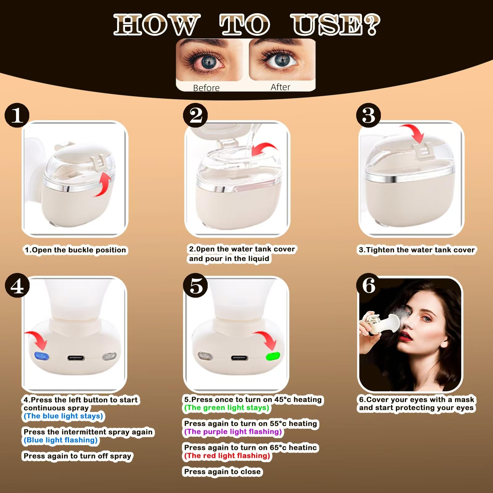 Johncase travel-friendly eye care device for quick daily use