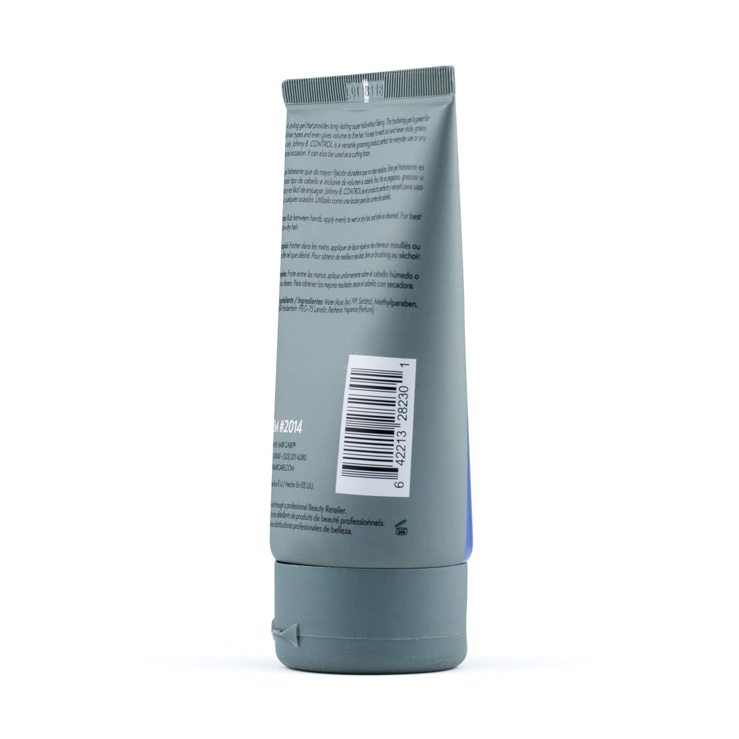 Johnny B. Control hydrating formula keeps hair comfortable and non-drying.