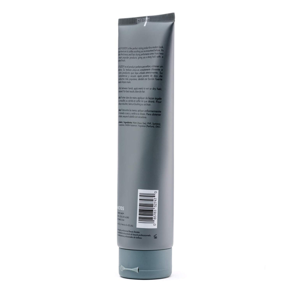 JOHNNY B. Fuddy Strong gel bottle close-up shows matte finish.