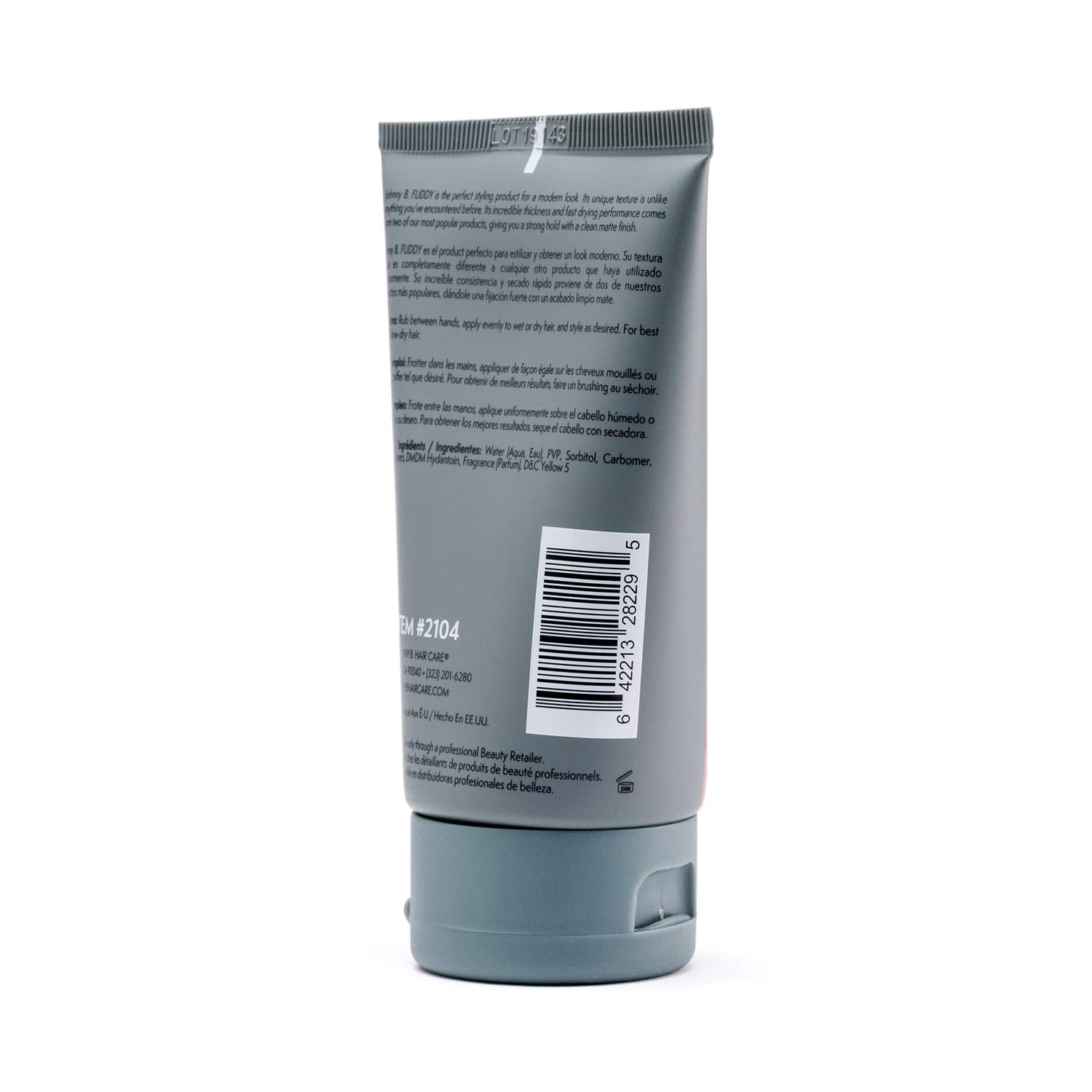 Johnny B. Fuddy strong matte gel styling close-up with defined texture