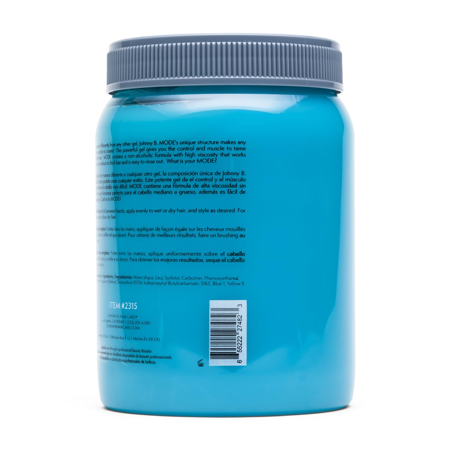 Johnny B Mode gel close-up reveals thick, non-flake formula for styling.
