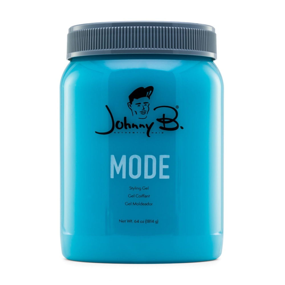 Johnny B Mode gel bottle shows premium hold for medium to thick hair.