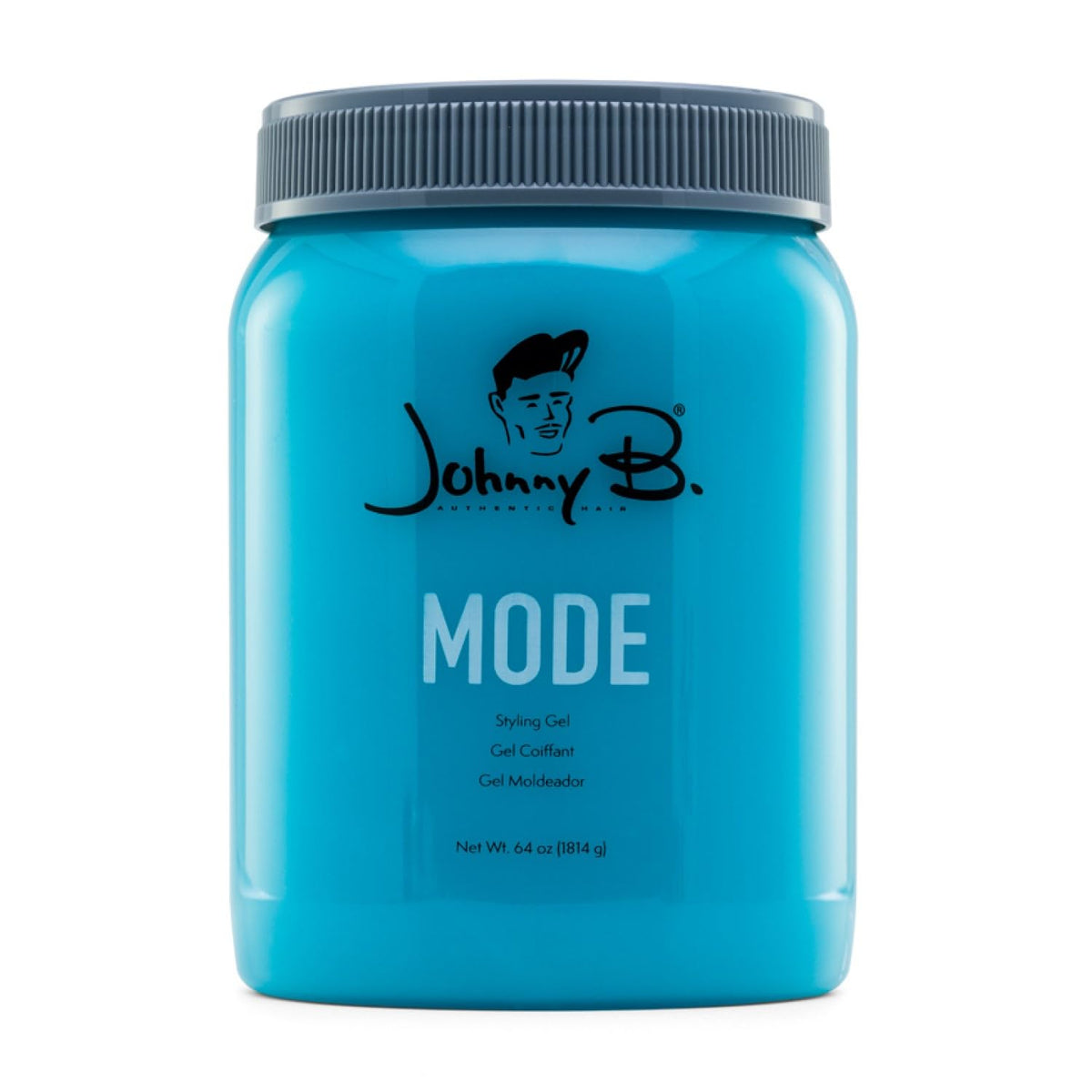 Johnny B Mode gel bottle shows premium hold for medium to thick hair.