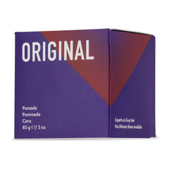 Johnny B Original Pomade bottle delivers salon-style shine and easy restyling.