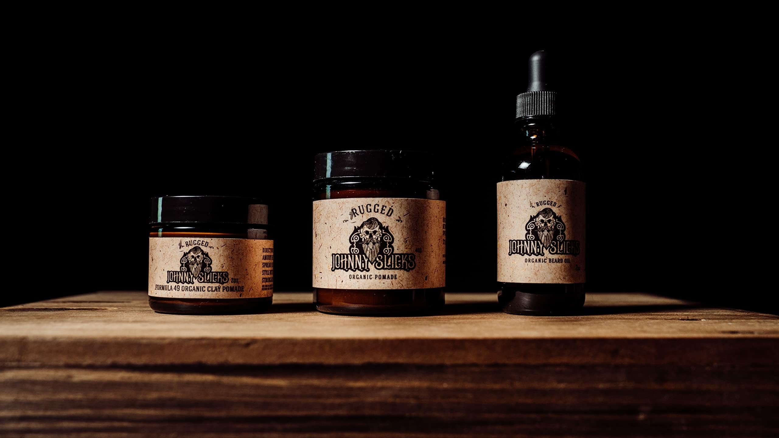 Johnny Slicks Formula 49 rugged scent notes of juniper, cedarwood, and Cuban tobacco