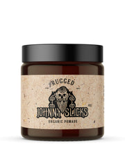 Johnny Slicks oil-based pomade jar front for everyday grooming with natural shine