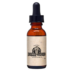 Johnny Slicks Organic Beard Oil bottle on display for daily moisturizing