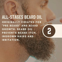 Johnny Slicks Beard Oil dropper pour showing precise application for beard care