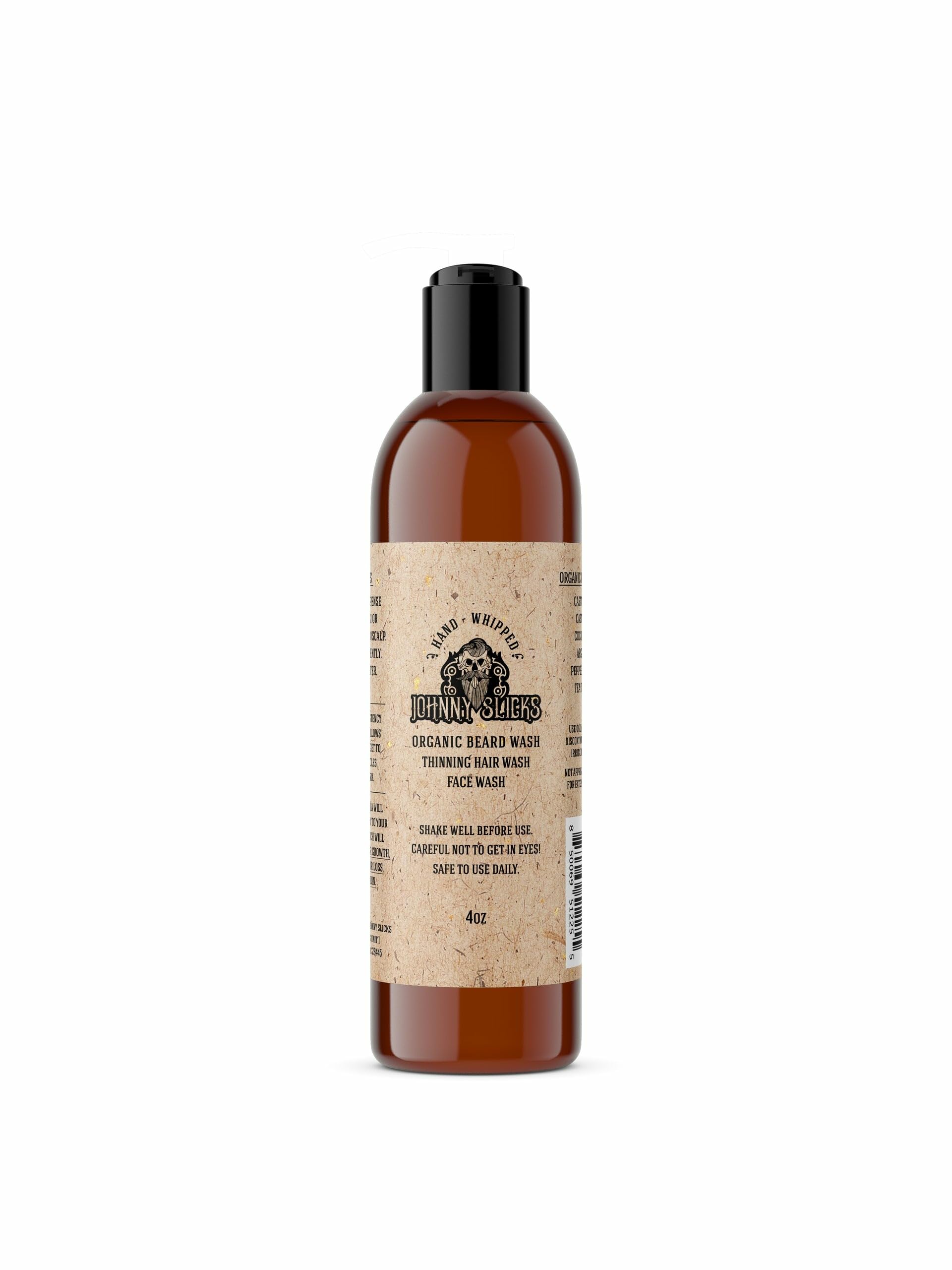 Johnny Slicks beard wash texture shows light, easy-lather cleansing for beard and skin.