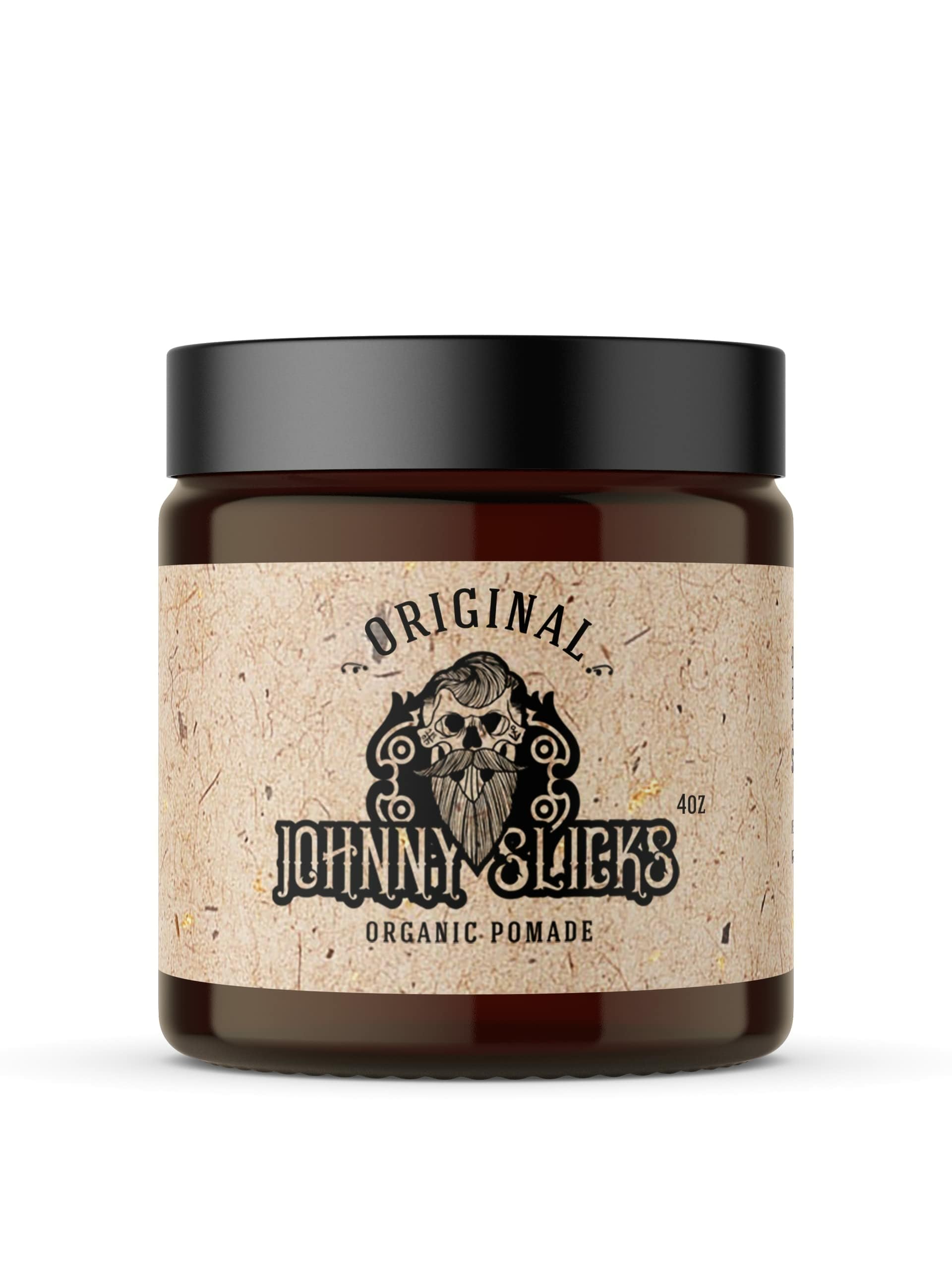 Johnny Slicks Original pomade jar closeup for easy styling