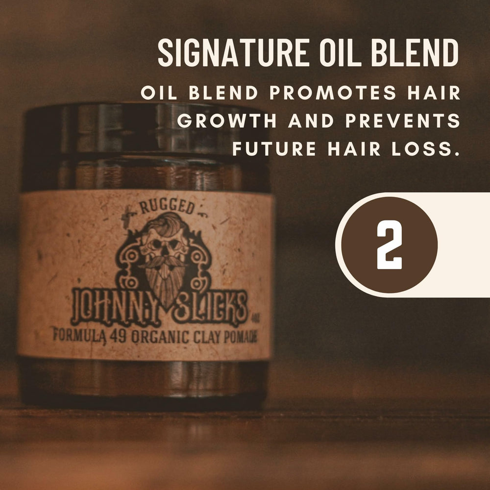 Johnny Slicks Original woodsy scent with amber and cedar notes