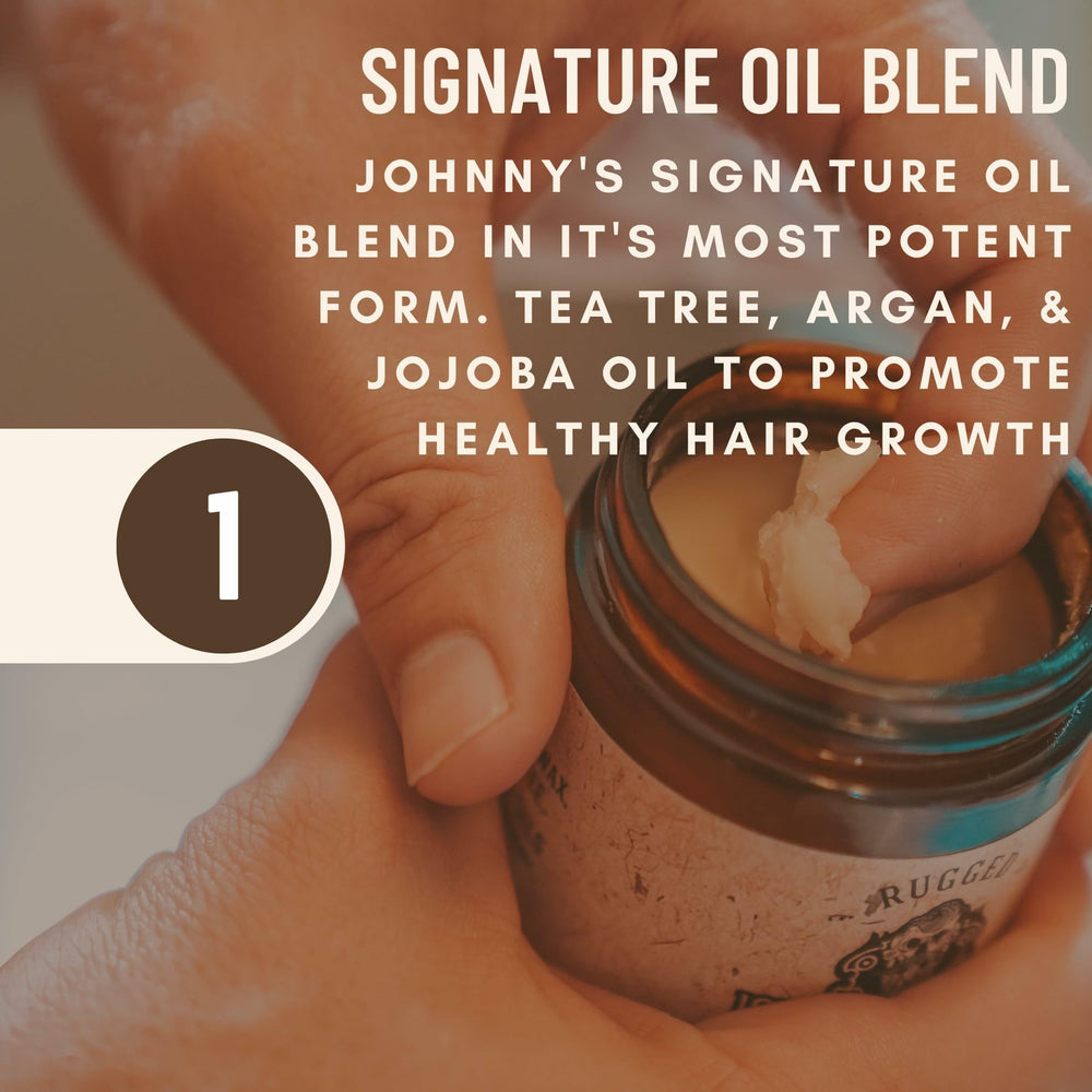 Johnny Slicks Original pomade scent with teakwood amber for confidence