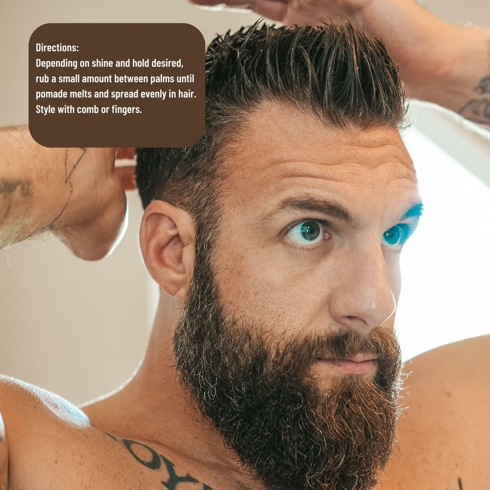 Johnny Slicks Original pomade applied to wet hair for versatile hold