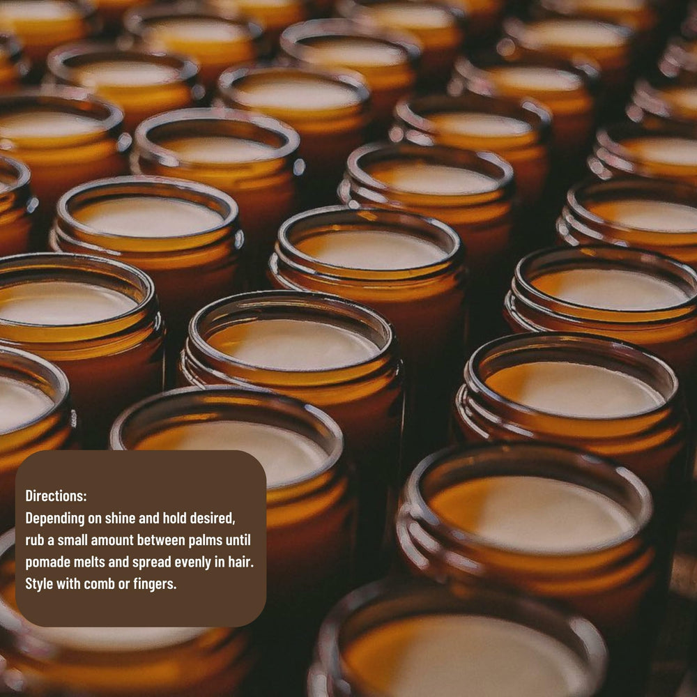 Johnny Slicks Water Based Pomade ingredients graphic featuring natural oils and vitamins