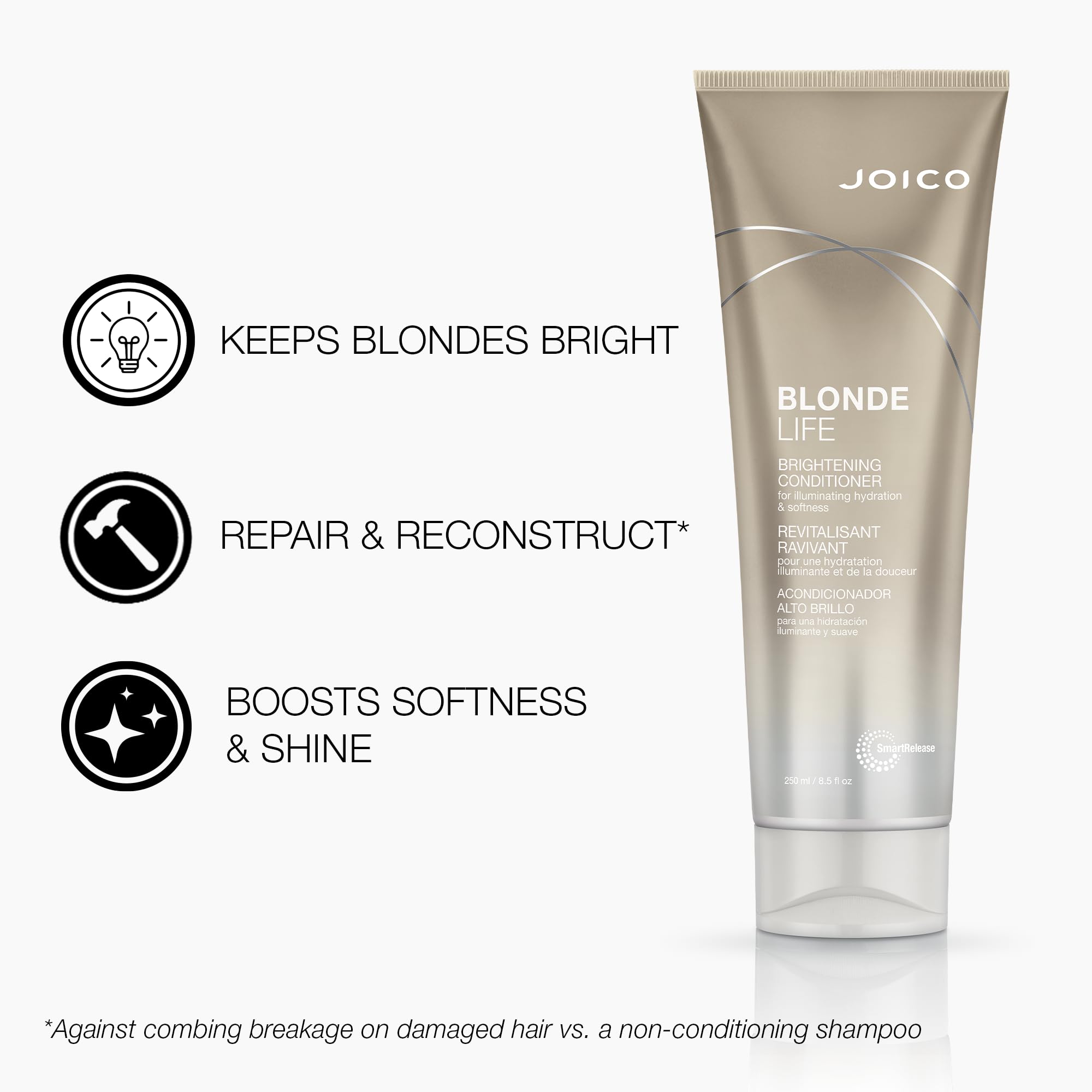 Close-up of lush lather from Joico Blonde Life shampoo for a luxurious cleanse.