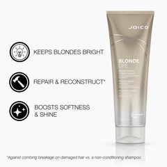 Close-up of lush lather from Joico Blonde Life shampoo for a luxurious cleanse.