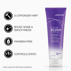 Joico Color Balance Purple Conditioner dispense delivers smooth, color-friendly hydration.