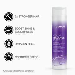 Joico Color Balance Purple Shampoo pour distributes even coverage for consistent toning.