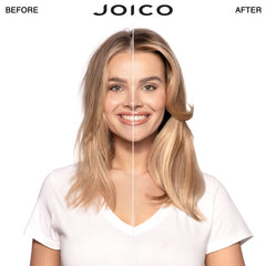 Joico Defy Damage conditioner bottle closeup—detangles while protecting bond strength.