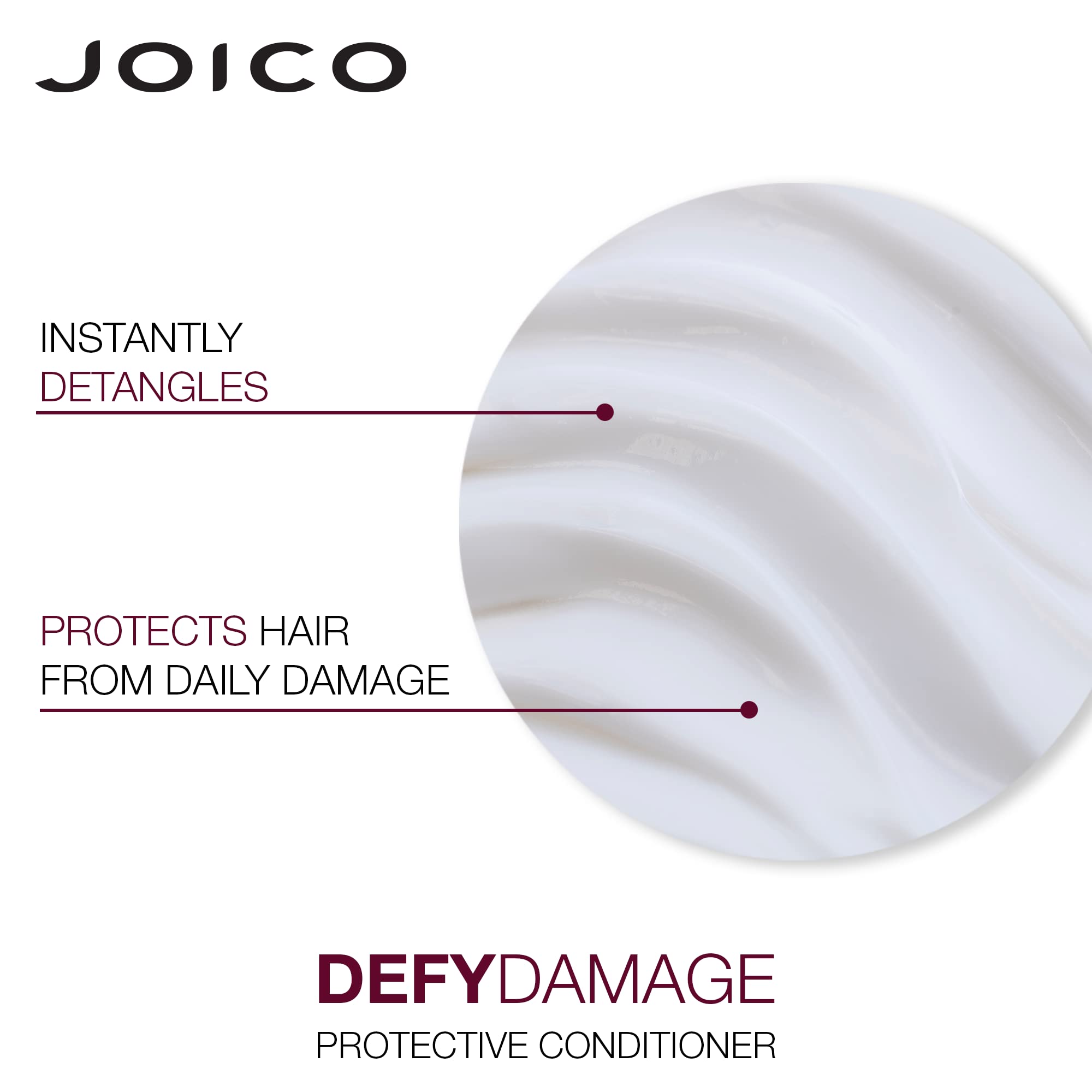 Joico Defy Damage shampoo-lather closeup—luxurious foam nurtures strands.