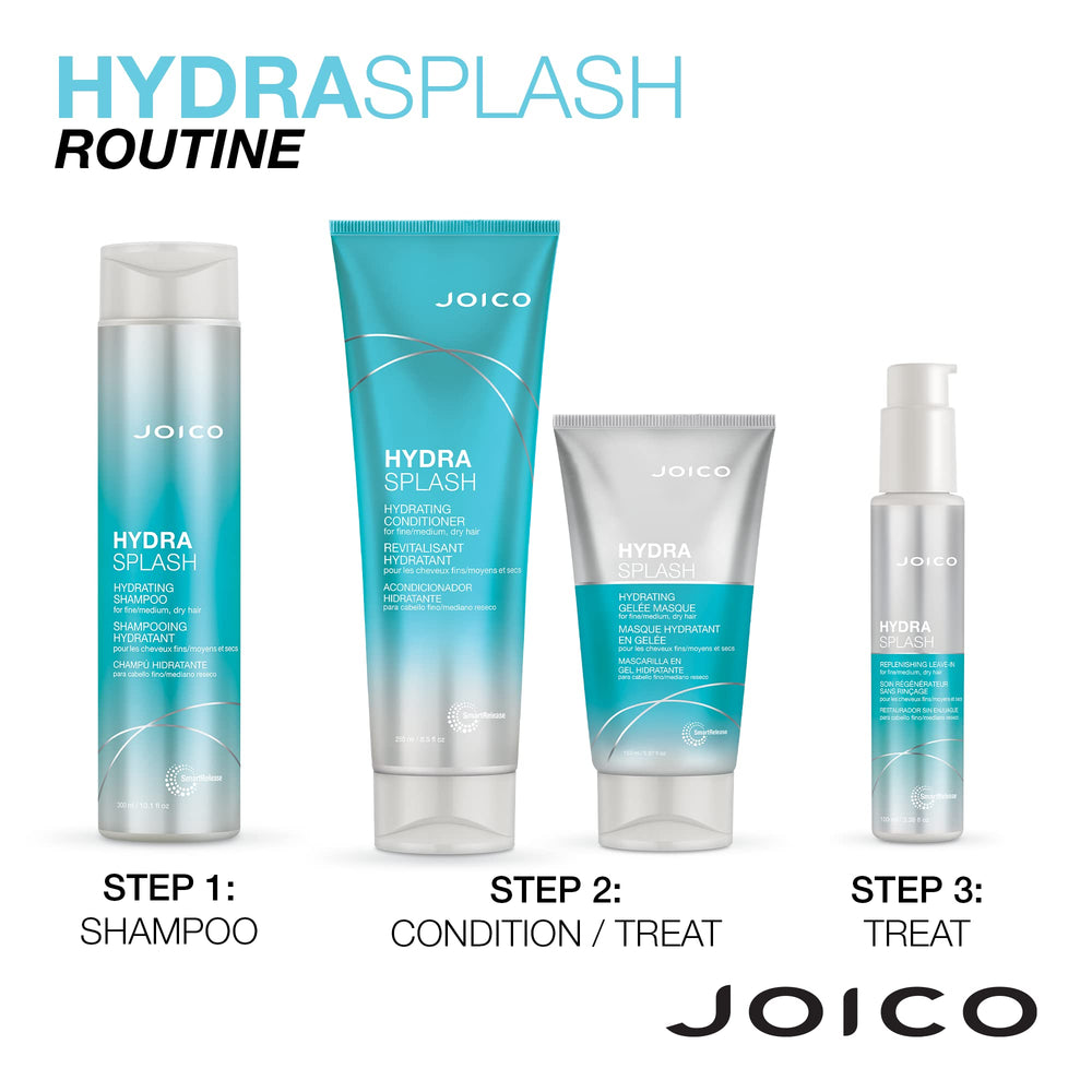 Joico HydraSplash glam beachy texture result on styled hair with hydrated feel