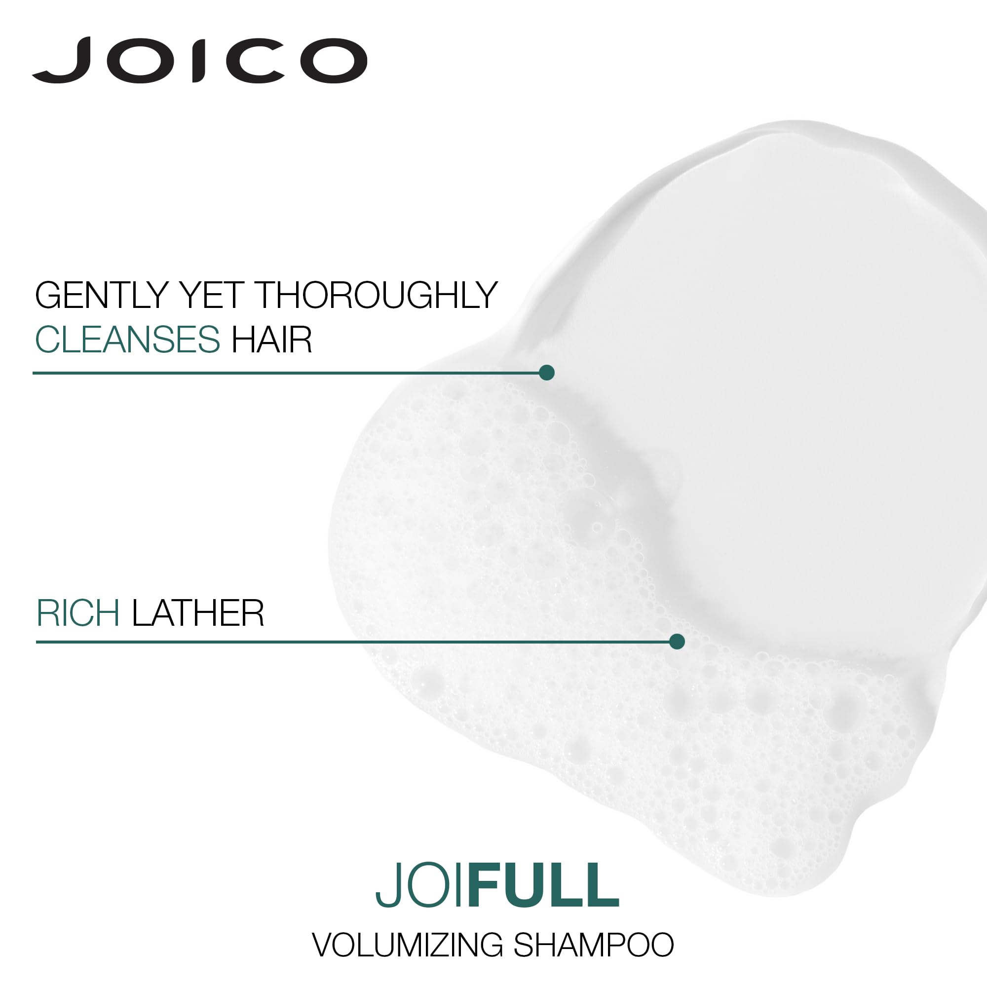 Joico JoiFULL shine close up highlighting glossy finish on fine hair.