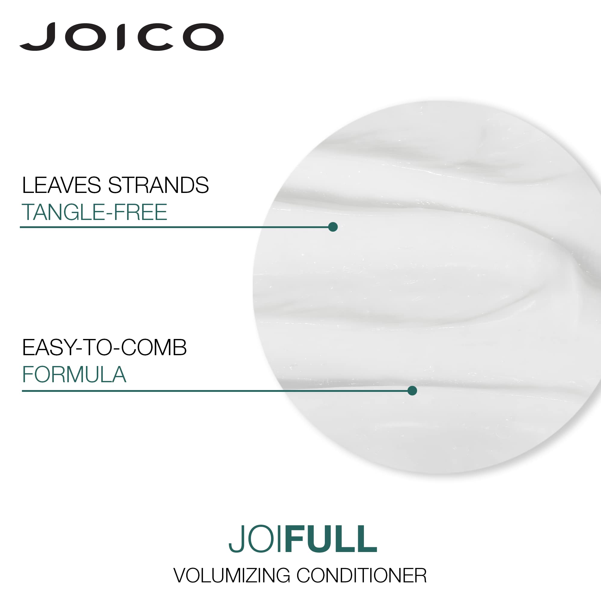 Vanity shot Joico JoiFULL bottle illustrating lightweight feel and airy volume.