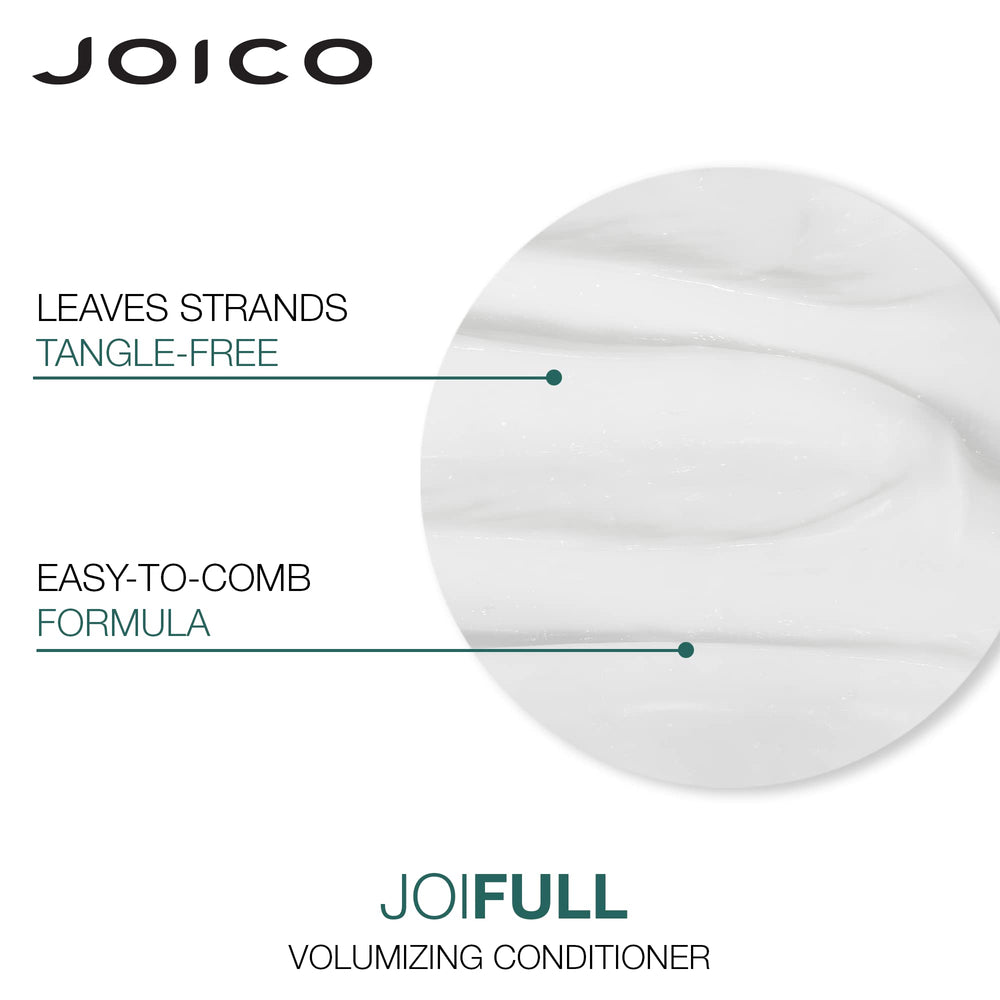 Vanity shot Joico JoiFULL bottle illustrating lightweight feel and airy volume.