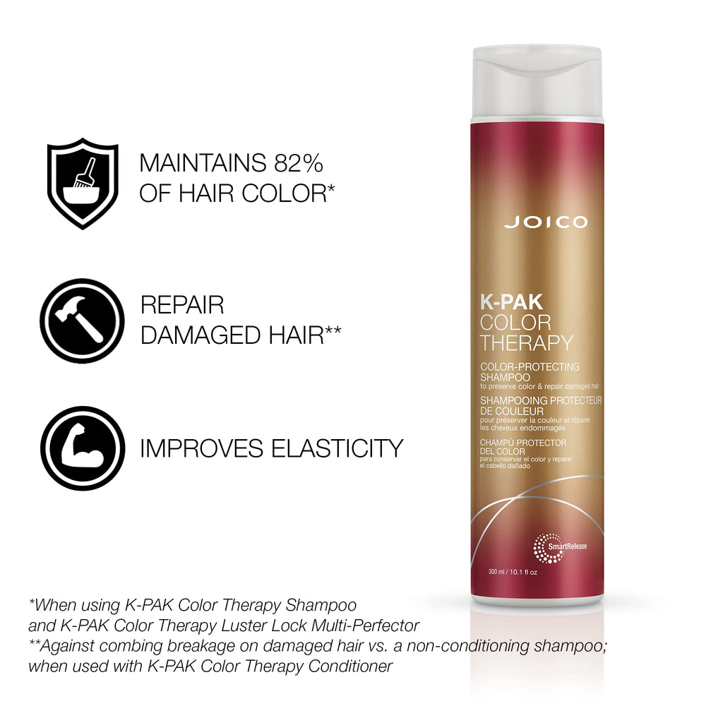 Joico K-pak Color Therapy conditioner bottle front signaling hydrating care for damaged color-treated strands