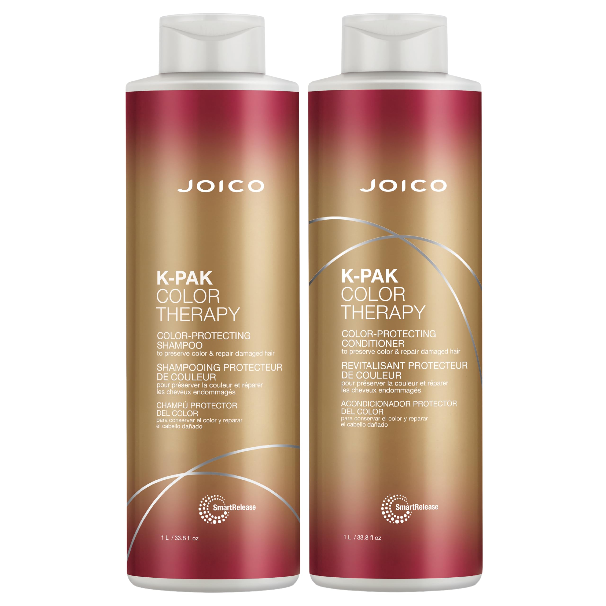 Joico K-Pak Color Therapy shampoo bottle showing color protection and gentle cleansing