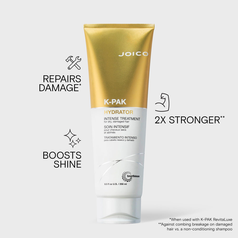 Joico applying treatment in shower for intense hydration benefit